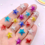 50 tk Vaik V&auml;rviline S&auml;ra 12mm Mini Star Art Naelad Lamedad Rhinestones Aplikatsioonid DIY Pulmad V&auml;ljal&otilde;igete album Dekoor Mood K&otilde;rvar&otilde;ngad Aksessuaarid K&auml;sit&ouml;&ouml;
