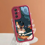 Pehme silikoonist ruudukujulise redeliga printimismustriga telefoni korpus T&auml;iskaanega kaamera p&otilde;rutuskindel kaitse kummist &uuml;mbris Samsungile Samsung A24 4G must