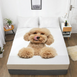 Moodne kodutekstiil kutsikate ja kassipoegade 3D-printimismustriga voodilina madratsikate elastne lint voodilina voodipesu 120x200