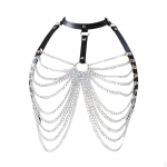 Fashion Body Chain Synthetic Leather Accessory Punk Layered Chest for party