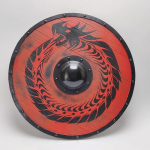 60,96 cm Viking Cosplay puidust kilp Keskaegne kost&uuml;&uuml;m Viking Shield lahinguvalmis Viking Shield Ragnar Viking kilp &Uuml;mmargune dekoratiivne kingitus