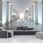 tapeet 3D moodne seinamaaling minimalistlik visuaalne pikendus koridori taustaseina paber 200 cm(W) x 140 cm(H)