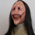 Halloweeni &otilde;udusfilm pikkade juustega saatana punane n&auml;gu kuradi mask Hambutu kuradi lateksist pikkade juustega mask Halloweeni kost&uuml;&uuml;m 1PCS