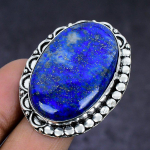 Lapis Lazuli Gemstone 925 Sterling Silver gift Jewelry Ring Size 10.5 E4P09
