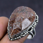 Sunstone Gemstone handmade 925 Sterling Silver gift Jewelry Ring Size 9 K8Y06