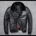 Bomber meeste ehtsast nahast jakk naturaalse karusnahast kraega klassikaline vabaaja G1 ehtne veisenahast meeste mantel talvine soe Size 4xl 110-117kgs must