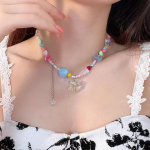 Boheemlaslikus stiilis helmestest kaelakeed naistele t&uuml;drukutele, magus tutiga viieharuline t&auml;he ripats, rangluu choker, ehted, kingitused