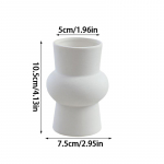 1 tk isetehtud v&auml;ike vaas, keraamiline k&auml;sit&ouml;&ouml;, kuivatatud lilledega kaunistus keraamiline vaas, t&uuml;hi valge