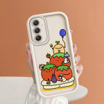 Pehme silikoonist ruudukujulise redeliga printimismustriga telefoni korpus T&auml;iskaanega kaamera p&otilde;rutuskindel kaitse kummist &uuml;mbris Samsungile Samsung A53 5G valge