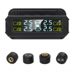 Rehvir&otilde;hu j&auml;lgimiss&uuml;steem, juhtmevaba p&auml;ikeseenergia TPMS 5 h&auml;irerežiimiga, automaatne taustvalgustusega LCD Externar must