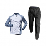 2 tk/komplekt Meeste kiiresti kuivav fitness-&uuml;likond Poollukuga T-s&auml;rk P&uuml;ksid Komplekt Spordi Jooksurada V&auml;liriided Hingav Spordir&otilde;ivastus Jooksmiseks Jalgrattas&otilde;iduks L valge