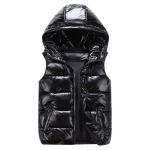 Pere-laste komplekt Isa Ema ja Laps Talvine Vest &Uuml;hev&auml;rviline Kapuutsiga Soe Elastne &Auml;&auml;r Taskud Ere V&auml;rv Tepitud Vest Vest 110cm must