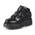 New Rock pahklu saapad Naistele Gooti T&auml;nav Paks Konts 6CM Platvorm Mootorratta L&uuml;hikesed Saapad Naissoost Punk Talvesaapad Naisele 38 black