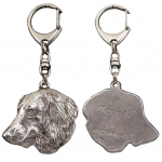 Dachshund Wire-haired, Wiener dog, Badger dog IV - Silver-plated key ring with dog, handbag decoration, backpack pendant by Art-Dog brand
