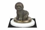 Bichon Frise, Bichon Tenerife, Bichon a poil frise - dog figurine, figure on a white base, trophy for Art-Dog dog show exhibition