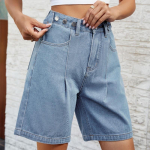 HUASU Kevad/Suvi Pestud V&ouml;&ouml;ga Reguleeritav Denim 5/10 P&uuml;ksid XXL must
