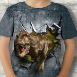Lasteriided Poiste T-s&auml;rk L&uuml;hikeste varrukatega Laste T-s&auml;rk 3D Dinosauruste Prindiga Vabaajar&otilde;ivad Lastele Suveriided T&uuml;drukute Riided Topid Tee 150