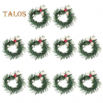 10 tk/komplekt J&otilde;ulup&auml;rjaga salvr&auml;tiku s&otilde;rmus J&otilde;uluvana m&uuml;ts L&auml;ikivad lehed Korduvkasutatav j&otilde;ulupeo p&uuml;hade lauakaunistus Kunstlik vanikuga &otilde;htus&ouml;&ouml;gi salvr&auml;tik