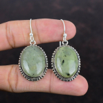 Sammal Prehniidi K&otilde;rvar&otilde;ngad Vintage K&otilde;rvar&otilde;ngas Looduslik Kivist Ehted 925 Sterling H&otilde;bedast K&otilde;rvar&otilde;ngas K&auml;sit&ouml;&ouml;na Valmistatud K&otilde;rvar&otilde;ngas S&uuml;ndsad Ehted Kingitused Emale
