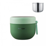 Lusikaga termilise l&otilde;unakarbiga 600 ml vaakumtermopurgi supikonteineriga isoleeritud supitass jogurtit plastic liner roosa