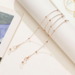 Metallist multifunktsionaalsed prillid helmestega prillid kett T&uuml;druku suvehelmed ripub maski rihm K&auml;sitsi valmistatud kaelakee p&auml;ikeseprillid kaelapael must