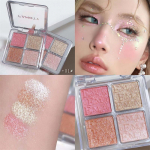 4 v&auml;rvi Diamond Highlighter Puudripalett Glitter N&auml;okontuur Brighten Meik L&auml;ikiv Valgustav Kosmeetika