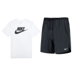 Nike Logo L&uuml;hema Varrukaga T-s&auml;rk Ja Vabaaja L&uuml;hikeste P&uuml;kste Komplekt Meeste &Uuml;laosad Ja Alaosad AR5005-101+DM4742-010 S
