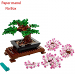 Bouquet Bonsai Tree Plant Ehitusplokkide tellised Mudel Kodukaunistamistaim M&auml;nguasjade kinkekomplekt &Uuml;hildub 10281