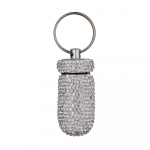 Portable Waterproof With Keychain Medicine Case Pill Container Pocket Medicine Organizer Pill Storage Bottle valge