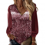 S&uuml;giskevadine naiste topp, l&auml;ikiv litritega V kaelus, pikkade varrukatega lapiline, lahtine pullover Pehme hingav keskmise pikkusega naiste s&auml;rgipluus M roosa