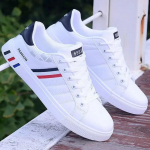 Moodsad meeste tossud vabaajajalatsid meeste korterid Zapatillas Hombre kerged PU nahast hingavad kingad meeste valged spordijalatsid tennisejalatsid 44
