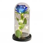 Eternal Rose LED Light Artificial Rose Flowers Aesthetic Preserved Rose in Glass Cover Simulation Rose for Wedding Anniversary