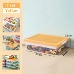 Suure kodu mahutavusega korraldaja ehitusplokk l&auml;bipaistev l&otilde;hestatud plastkarp Laste m&auml;nguasjakonteinerite &uuml;mbris Virnastatav hoiukarp roheline