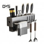 Seinale paigaldatav l&otilde;ikurihoidik, s&uuml;sinikterasest l&otilde;ikurihoidja s&ouml;&ouml;gipulgaga lusika kahvlihoidja kandev&otilde;imega riistade organiseerija 30cm must