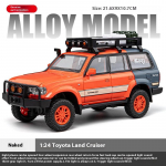 Uus 1:24 Toyota Land Cruiseri linnamaasturi sulamist survevalu mudeli heli ja valguse tagasit&otilde;mmatav m&auml;nguasi dekoratiivsed trendikaunistused s&otilde;brale kingituseks oranž