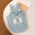 Kutsikakoerad Riided S&uuml;gis &Otilde;huke Rihmaga Denim Seelik V&auml;ike Teddy Saab T&otilde;mmata Kahe Jala Peale Lemmikloomade Riided XS (weight 1-1.5 kg)