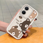 Pehme silikoonist ruudukujulise redeli mustriga telefoni&uuml;mbris, t&auml;ielikult kattev, kaamera p&otilde;rutuskindel kaitse, kummist &uuml;mbris Vivole Vivo Y91 pruun