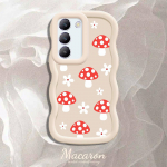 V&auml;rvitud muster Big Wave Edge pehme silikoon materjal Macaron telefoni &uuml;mbris p&otilde;rutuskindel kaitsev kummist korpus OnePlus Vivo Motorola Moto jaoks Vivo Y100 5G valge