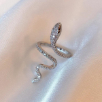 Sliver Color Open Snake Ring naistele Gooti punk Reguleeritav Loomade S&otilde;rmused Peo Pulma Ehted h&otilde;be