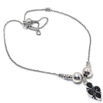 Black Spinel Handmade 925 Sterling Silver Jewelry Necklace 18 l4i65