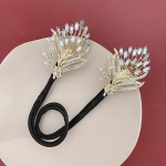 Rhinestone Feather Twist Hair Clipper Bun Juuksekoolutaja Juuksevarras sinine