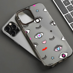 Mobiiltelefoni&uuml;mbrised iPhone 11 13 15 Pro Max 12 14 Pro Max &uuml;mbrisele iPhone 16 15 Plus 13 Pro 12 j&auml;&auml;tunud tekstuuriga maalitud koomiksililled iPhone 11 valge