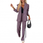 Naiste s&auml;rgip&uuml;kste komplekt Elegantne naiste pidulik mantlip&uuml;kste komplekt triibuliste laiade s&auml;&auml;rtega p&uuml;kstega &Scaron;ikk &uuml;herealine jakk igap&auml;evaseks kasutamiseks XXXL