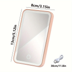 Auto p&auml;ikesesirmi LED-peegel puuteanduriga, 3 valgusrežiimiga USB-laetav meigipeegel, libisemisvastane 360&deg; p&ouml;&ouml;rlemine roosa