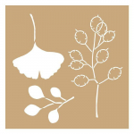 2 pochoirs Kraft Ginkgo biloba et nature 20 x 20 cm pruun