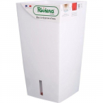 RIVIERA Pot de fleurs carr&eacute; Eva New en plastique - 28 x 28 x H 52 cm - 31 L - Blanc