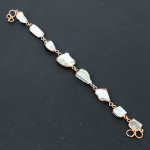 Natural Rough Republic Larimar Gemstone Handmade Copper Bracelet 7-8 p0q31