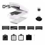 K&ouml;&ouml;giviljahakkija 14-in-1 komplekt Roostevabast terasest sibulahakkija konteineriga K&ouml;&ouml;giviljal&otilde;ikur K&ouml;&ouml;gi p&otilde;hiosa must