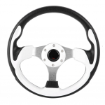 13-tolline 320 mm universaalne PU-nahast auto sportralli triivirool valge