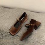 Disainer Vintage Naiste Mary Jane Kingad Mood Madal Ruudukujuline Nina Uus Kevad Vabaaja Kleit T&auml;navastiili Kingad 35 pruun